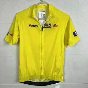 Santini HEB L’etape San Antonio Cycling Jersey Woman’s Large Full Zip Yellow NWT